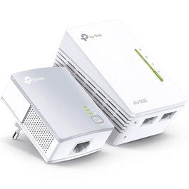 TP-Link WPA4221KIT Kit Adaptador PLC WiFi AV600, 600 Mbps, Extensor con 2 Puertos Ethernet, Alcance 300m, para Red Eléctrica, Plug & Play, Pack de 2